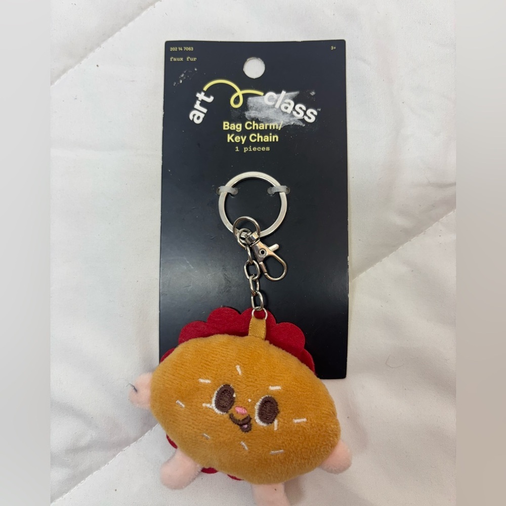 NWT Art Class cute little hamburger Charm Key Chain bag charm